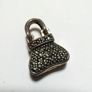 Sterling Marcasite Purse Pendant